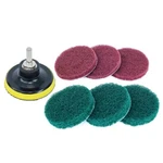 5" Cleaning Pad Drill Kit Scotch Brite Scuff Abrasive Wheels Polishing Buffing. Fixed Price $25.00.