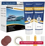 Globalcom Fiberglass Repair Kit White, Gel Coat For Boats, Marin. Fixed Price $27.93.