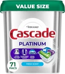 Cascade Platinum Dishwasher Pods, Detergent, Soap, Fre. Fixed Price $30.74.