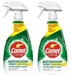 2-PACK Comet Ultra Bathroom Spray Cleaner Fresh Lemon Deep Clean, 32 Oz. Fixed Price $28.49.