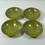 Vintage Mcm Allied Chemical Olive Green Small Melamine 5" Bowl Set Of 4. Fixed Price $14.79.