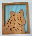 Wooden Homemade Wolf 9" X 7.5 Patio Garage Cabin Decor. Fixed Price $19.95.