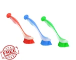 Zuvo 3 Pack Long Handle Dish Brush Assorted Colors Suction Cup Kitchen Scrubber. Fixed Price $20.00.