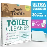 Dissolvable Toilet Cleaner Lemon Scented, 30 Eco-friendly Sheets, Drop. Fixed Price $11.95.