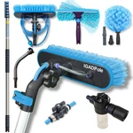 Igadpole 28 Ft Water-fed Washing Kit With Soap-dispenser, Brush, 10 Squee. Fixed Price $240.62.