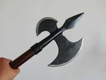 3 Sided Battle Axe Forged High Carbon Stainless Steel Wood Handle. Fixed Price $96.00.