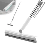 Floor Scrub Brush With Long Handle 3 In 1 Grout Cleaner Squeegee Heavy Duty. Fixed Price $11.49.