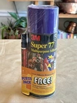 Scotch Super 77 Multipurpose Adhesive Spray, "with Bonus Remover". Fixed Price $34.95.