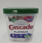 Cascade Platinum Actionpacs Dishwasher Detergent, Fresh Scent, 62 Count. Fixed Price $24.99.
