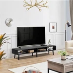 Mid-century Modern Style Stand Black Wood Finish For Up To 65-INCH. Fixed Price $190.00.