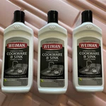 3 Pack Weiman Stainless Steel Sink And Cookware Cleaner Polish Bottles 8OZ. Fixed Price $19.99.