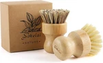 Bamboo Dish Scrub Brushes Set For Kitchen - Large (pack Of 2), Beige, Yellow. Fixed Price $14.69.