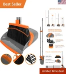 Heavy Duty Broom Dustpan Set Long Handle Industrial Cleaning Combo. Fixed Price $55.02.