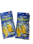 2 Pairs Playtex Handsaver Gloves Yellow Reusable Cleaning Size Nos. Fixed Price $19.79.