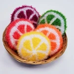 100% Handmade Scrubber Crochet Fruit Design Dishwash Scrubbies. Fixed Price $15.99.