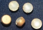 Vintage 15MM Frost Matted Crystal Glass Jewels Brass Setting 8 Pieces. Fixed Price $8.95.