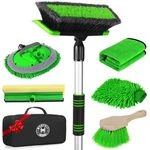 Stemni Car Wash Kit, 62'' Brush With Long Handle, Soft Bristle Green. Fixed Price $51.76.