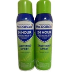 Pack Microban, Keeps Killing 99.9% Of Bacteria 24-HOUR Sanitizing Spray 15 Oz. Fixed Price $19.95.