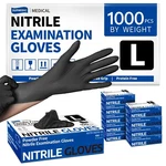 Medical Nitrile Exam Gloves, Black, Powder-free Food-safe Clean Disposable. Fixed Price $59.98.