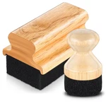 Qinyoung 2 Pcs Cutting Board Oil Wax Applicator Butcher Wood Color And Black. Fixed Price $25.76.