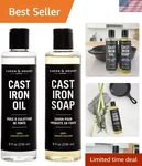 Caron & Doucet 100% Plant-based Cast Iron Cleaning Set Oil Soap (8OZ Each). Fixed Price $43.99.