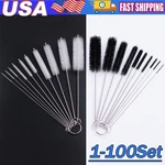 Nylon Straw Brush Cleaner Bottle Tube Pipe Small Long Cleaning 10PCS Set Usa Lot. Fixed Price $184.89.