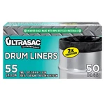 Ultrasac 55 Gal Drum Liner Trash Bags Heavy Duty 2MIL 50 Count Industrial Black. Fixed Price $35.16.
