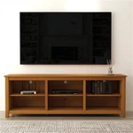 Farmhouse Stand Amber Brown Wood Finish For Up To 70-INCH. Fixed Price $289.00.