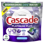 Cascade Platinum Plus Dishwasher Pods, Fresh Scent, 11 Ct Pack Of = 66. Fixed Price $34.99.