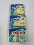 Vintage 1993 O-cel-o Handy Sponges 3M Usa Made (4) 4.7X3.0X0.6 Cellulose Packs. Fixed Price $60.00.