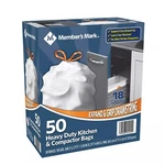 Members Mark Heavy Duty Kitchen Compactor Drawstring Trash Bags 18 Gallon 50. Fixed Price $24.49.