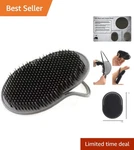 Compact Dual-pack Detangling Palm Brushes For Women, & Pets, Black Finish. Fixed Price $10.43.