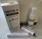 Defog Anti-fog Kit 1OZ Spray, Microfiber Cloth, And Travel Bag. Fixed Price $6.99.