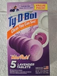 Ty-d-bol Lavender Toilet Bowl Cleaner 5 Count Tablet Value Pack Made In The Usa. Fixed Price $16.55.