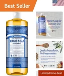 32OZ Dr. Bronner's Pure-castile Magic Soap Organic Peppermint, 18 Uses One. Fixed Price $37.99.