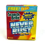 Vintage 1996 Scotch Brite Never Rust Heavy Duty 8 Count Soap Pads Discontinued. Fixed Price $18.95.