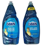 2 Dawn Dish Liquid Soap 50% Less Scrubbing + Removes Grease Huge Size 38 Fl Oz. Fixed Price $27.99.