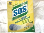 Clorox S.o.s Steel Wool Soap Pads, Lemon Fresh, 10 Count. Fixed Price $12.00.