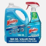 Windex Original Glass Cleaner, Spray Bottle + 128 Fl. Oz. Refill. Fixed Price $32.99.
