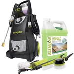 Sun Joe Electric Pressure Washer, Auto Cleaning System With House & Deck Cleaner. Fixed Price $272.99.