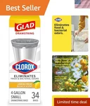 Clorox Drawstring Trash Bags, Gal, Lemon Fresh Bleach - 34 Ct For Odor Control. Fixed Price $12.99.