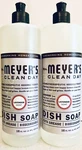 2 Bottles Mrs. Meyer 16 Oz Clean Day Lavender Scent Biodegradable Dish Soap. Fixed Price $24.44.