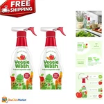 Effective Fruit & Veggie Cleaner - 16 Oz Spray Pack Of 2, Removes Waxes Safely. Fixed Price $17.49.