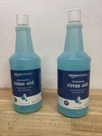 Two Pack Amazon Basics Dishwasher Rinse Aid Liquid, 32 Fl Oz, Of 1. Fixed Price $9.99.