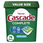 Cascade Complete Dishwasher-pods Actionpacs Detergent Tabs Fresh Scent 78 Count. Fixed Price $19.36.