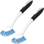 Setsail Dish Brush With Handle, 2PACK Stiff Bristles Scrubber Built-in. Fixed Price $12.79.