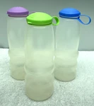 Euc Rubbermaid 17OZ Grip Bottles, Frosted, Attached In Lids Fun Colors, Set Of 3. Fixed Price $12.00.