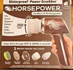 Bulbhead Horsepower Cordless Waterproof Scrubber 5 Brush Heads. Fixed Price $25.00.