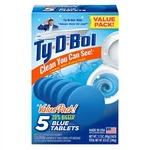Ty-d-bol Blue Tablets Value 5 Pack Automatic Toilet Bowl Cleaner Deodorizer Tabs. Fixed Price $7.34.
