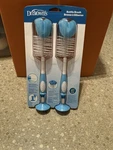 Dr. Brown Bottle Brush 2-PACK Blue/white Sponge Bristles Dishwasher Safe. Fixed Price $12.00.